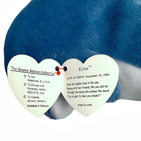 Ty Beanie Baby Echo The Dolphin - Picture 7 of 9
